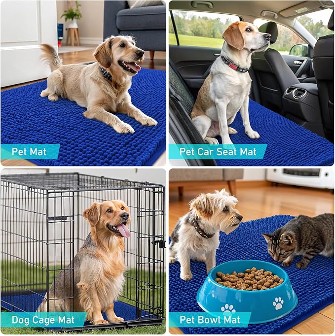 OLANLY Dog Door Mat for Muddy Paws 40x32, Super Absorbent Chenille Mud Mat | - Image 7