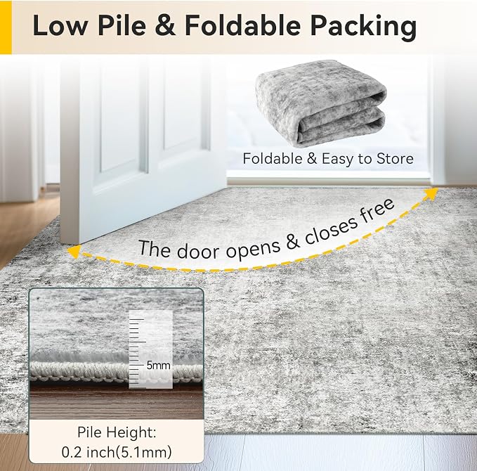 RELEANY Washable Round 8ft Area Rug - Image 6