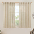 Linen Semi Sheer Curtains 48 Inch by LAMIT