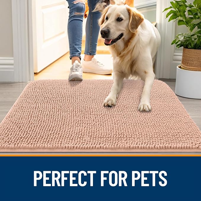 OLANLY Dog Door Mat for Muddy Paws 59x20, Super Absorbent Chenille Mud Mat | - Image 6