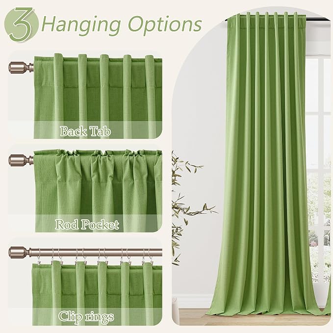 100% Blackout Curtains 120 Inch Length 2 Panels Set - Image 5