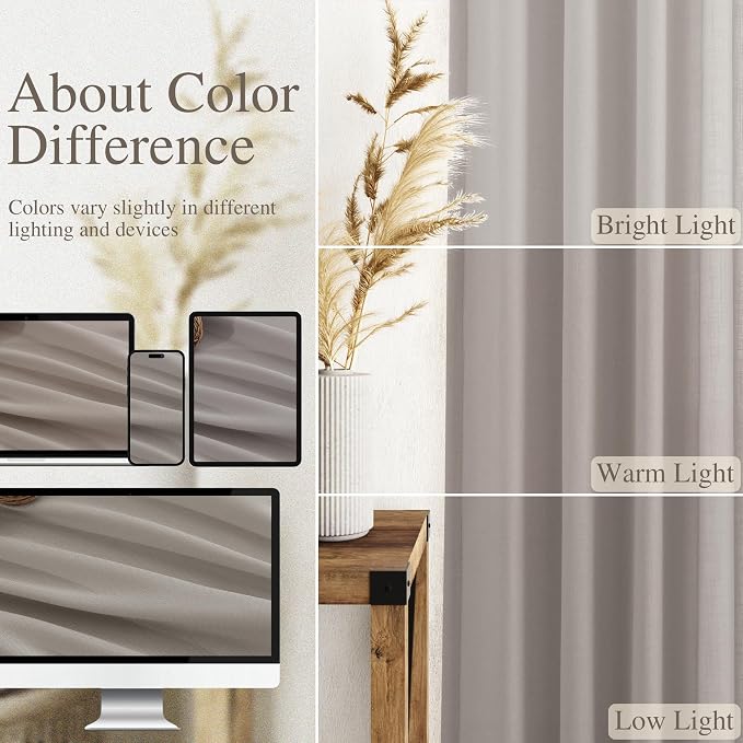 Stone Grey Linen Curtains 102 Inches Long - Image 3