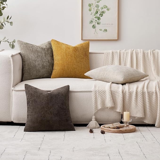 MIULEE Decorative Lumbar Throw Pillow Covers 12x20 in Mustard Yellow 2 Pack | - Image 2