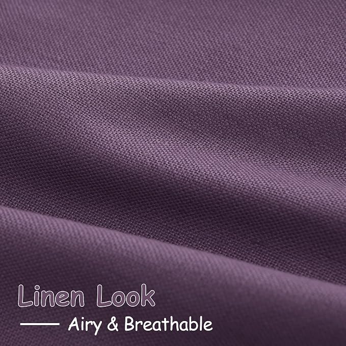 Plum Linen Curtains 90 Inch Long 2 Panels Set - Image 5