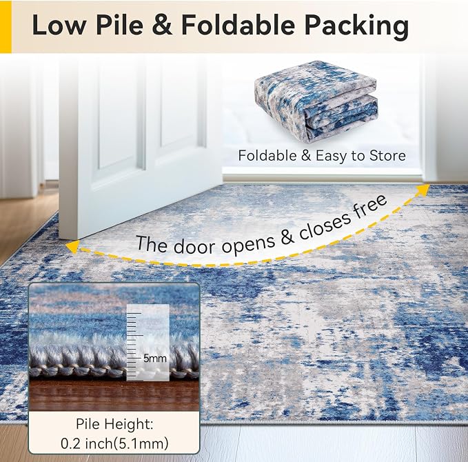 RELEANY Washable Runner 3'x7' Abstract Area Rug - Image 5