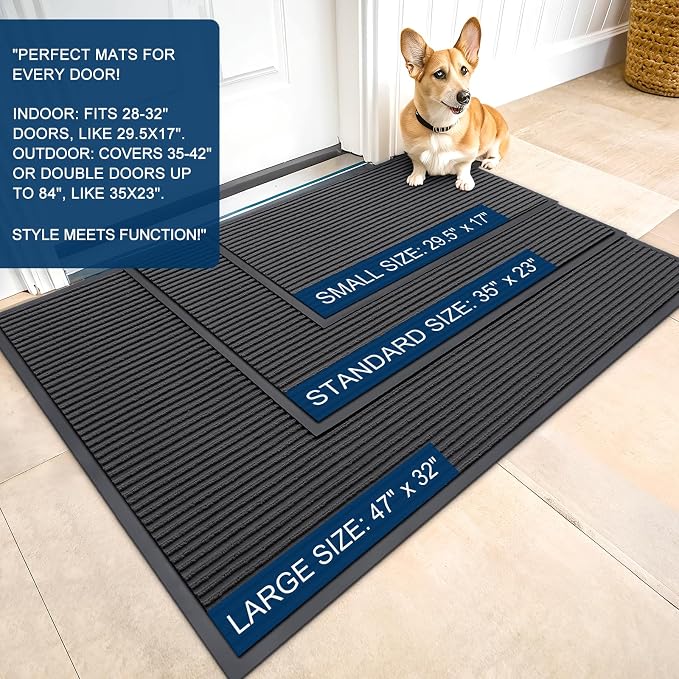 OLANLY Front Door Mat 47x17, Waterproof Heavy-Duty Indoor Outdoor Doormat | - Image 2