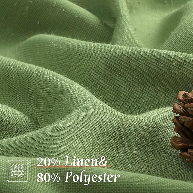 72 inch Length Green Semi Sheer Linen Curtains - Image 2