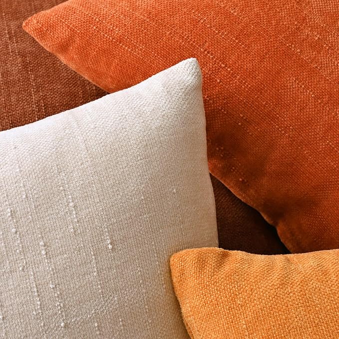 Set of 4 Soft Textured Decorative Throw Pillow Covers 18x18 Inch Cozy Farmhouse - Image 5
