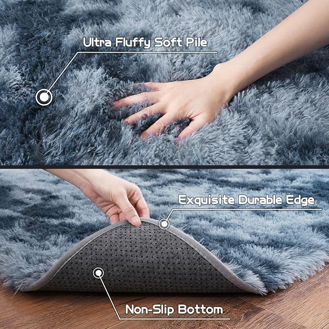 Pionblank 8x10 Rug for Living Room, Fluffy Plush Large Area Rug - Image 8