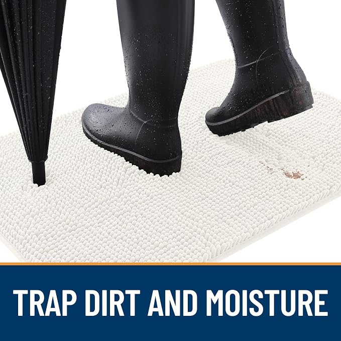 OLANLY Dog Door Mat for Muddy Paws 40x32, Super Absorbent Chenille Mud Mat | - Image 2