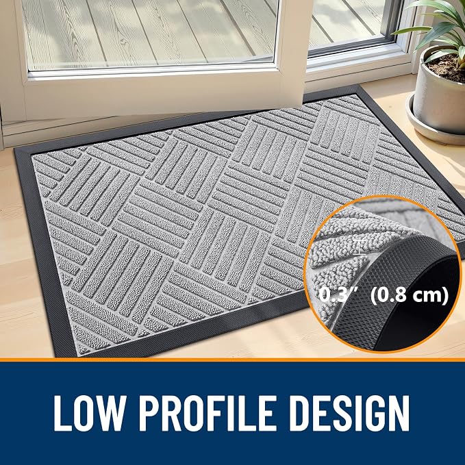 OLANLY Front Door Mat Outside Entrance 47x23, Waterproof Heavy-Duty Doormat | - Image 5