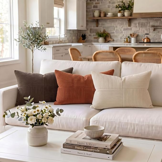 Fancy Homi 2 Packs Rust Lumbar Decorative Throw Pillow Covers 14x24 Inch - Image 2