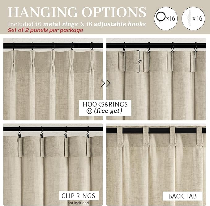 Warm Beige Light Filtering Extra Short Kitchen Window Curtains 45 Inch Length 2 - Image 4