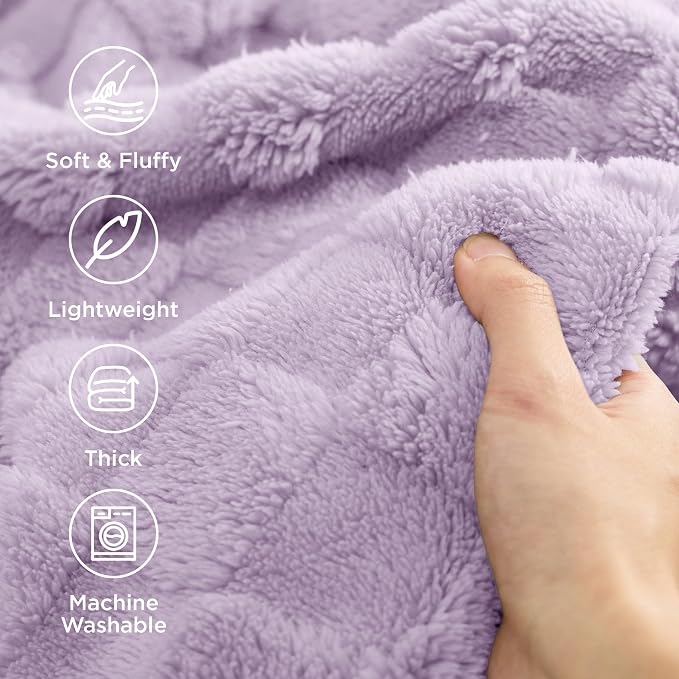 Bedsure GentleSoft Lavender Purple Throw Blanket - Image 4