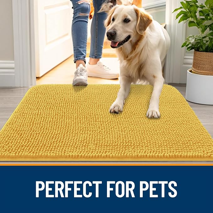 OLANLY Dog Door Mat for Muddy Paws 30x17, Super Absorbent Chenille Mud Mat | - Image 6