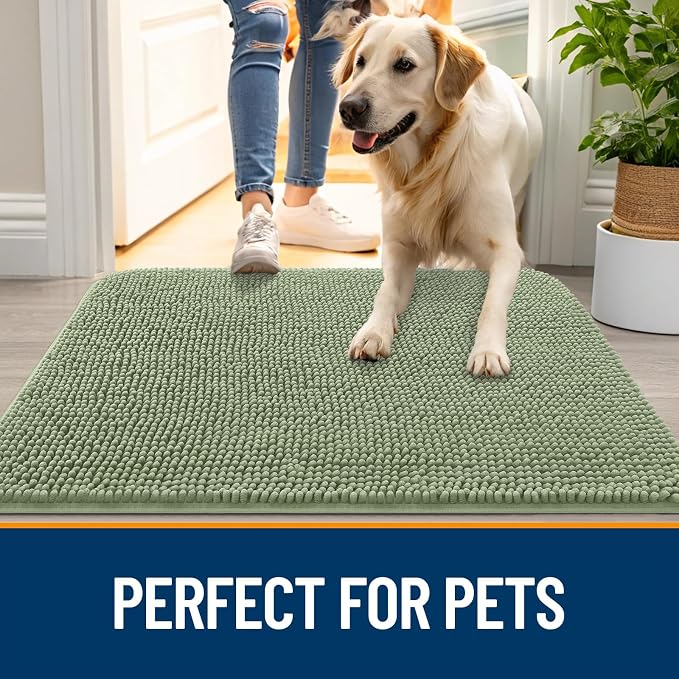 OLANLY Dog Door Mat for Muddy Paws 47x17, Super Absorbent Chenille Mud Mat | - Image 6