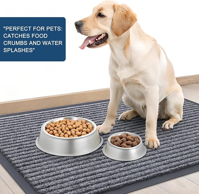 OLANLY 2-Pack Front Door Mats 33x21, Waterproof Heavy-Duty Doormats | Light Gray - Image 6