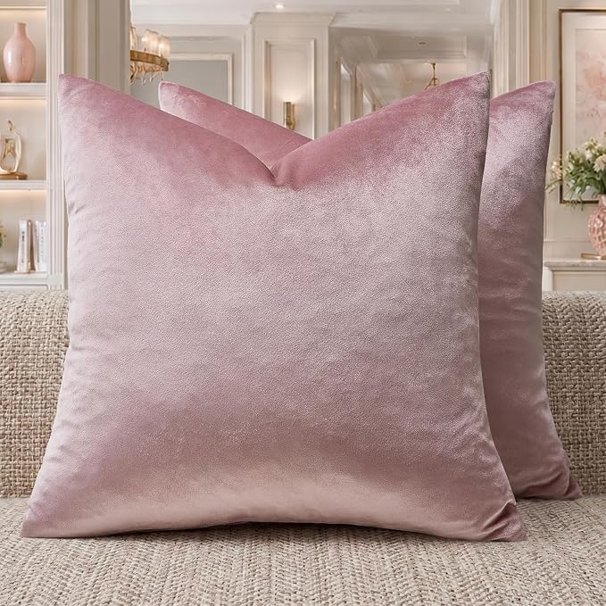 GIGIZAZA Sweet Lilac Velvet Throw Pillow Covers 20x20 Pack of 2 | Decorative by GIGIZAZAFocusingonhomedecoration