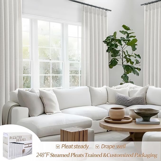 Memory Trained Pinch Pleated Light Filtering Bedroom Curtains 94 Inches Long - Image 6