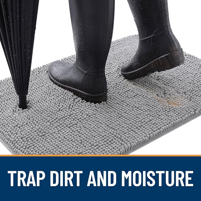 OLANLY Dog Door Mat for Muddy Paws 59x32, Super Absorbent Chenille Mud Mat | - Image 2