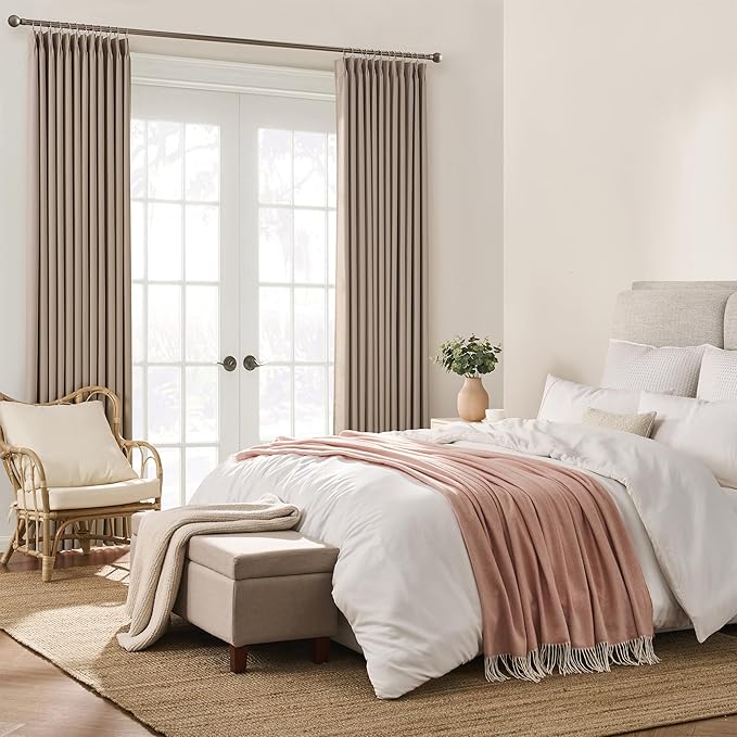 Pinch Pleated Window Curtain Panels 92 Inches Long Light Blocking Solid Custom - Image 4