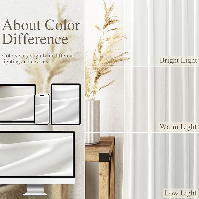 Off White Linen Curtains 84 inches Long - Image 4
