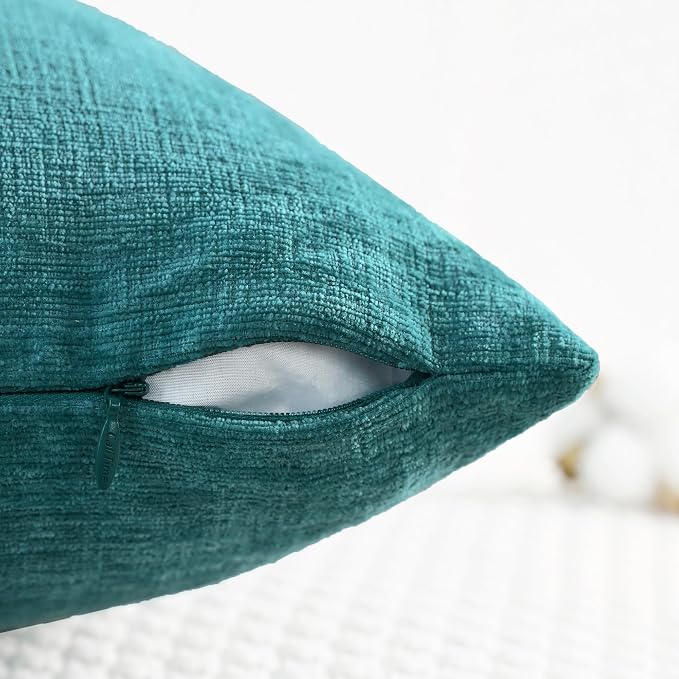 CaliTime Decorative Couch Throw Pillow Covers 20 X 12 Inches Teal | Pack of 2 - Image 4