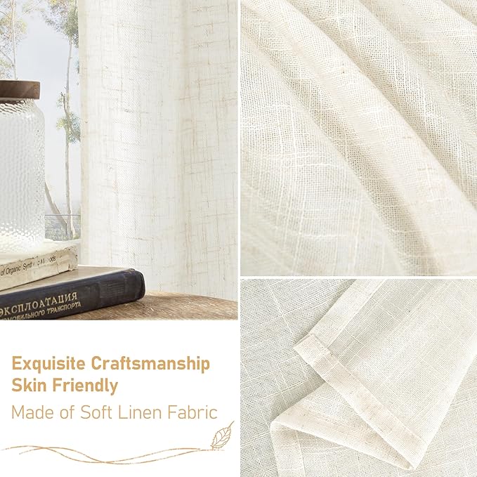 Semi Sheer Linen Curtains 90 Inch - Image 6