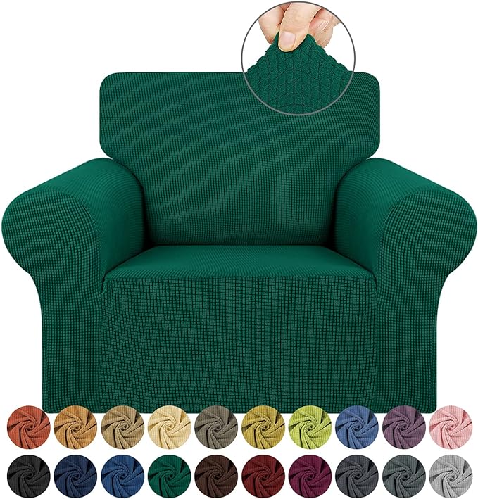 Stretch Chair Sofa Slipcover, Single Couch Cover, Hunter | 1-Piece Washable by KEKUOU
