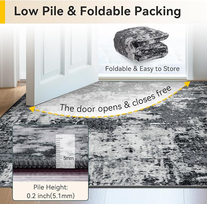 RELEANY Washable 8'x10' Abstract Area Rug - Image 5