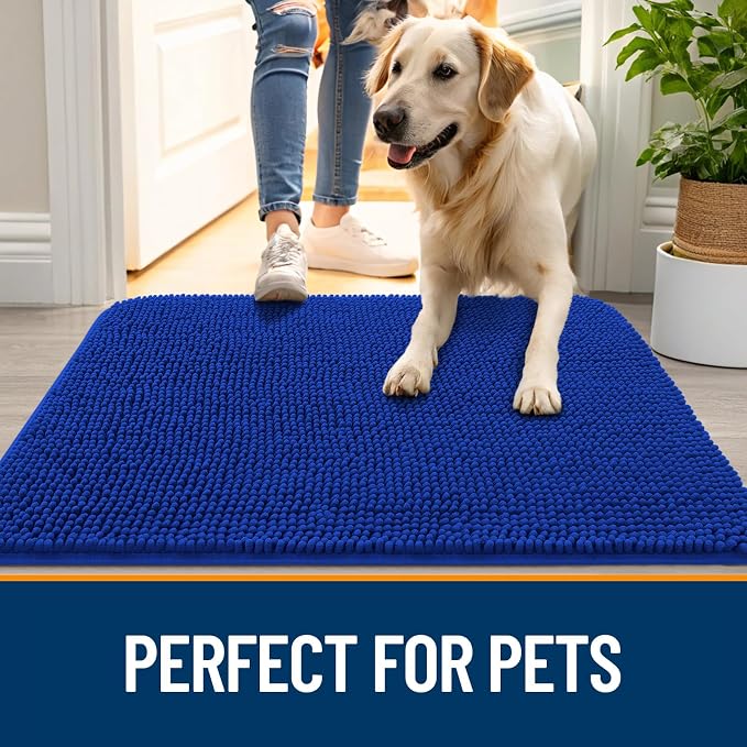 OLANLY Dog Door Mat for Muddy Paws 59x35, Super Absorbent Chenille Mud Mat | - Image 6