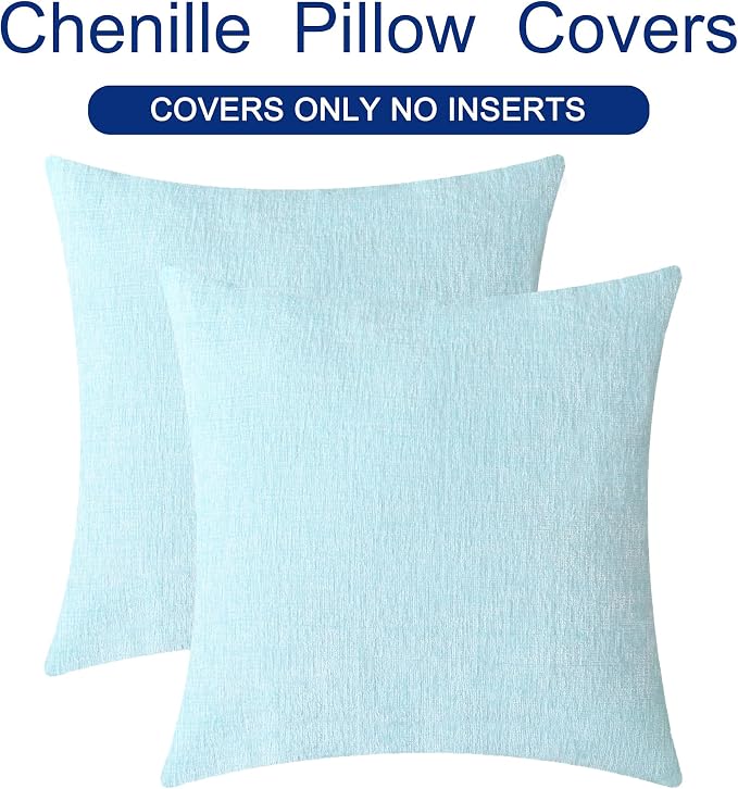 CaliTime Decorative Throw Pillow Covers 18 X 18 Inches Light Blue Grey | Pack - Image 6