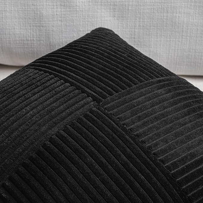 Fancy Homi 2 Packs Black Lumbar Decorative Throw Pillow Covers 12x20 Inch - Image 3