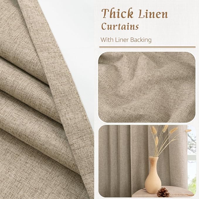 Linen 100% Blackout Window Curtains - Image 8