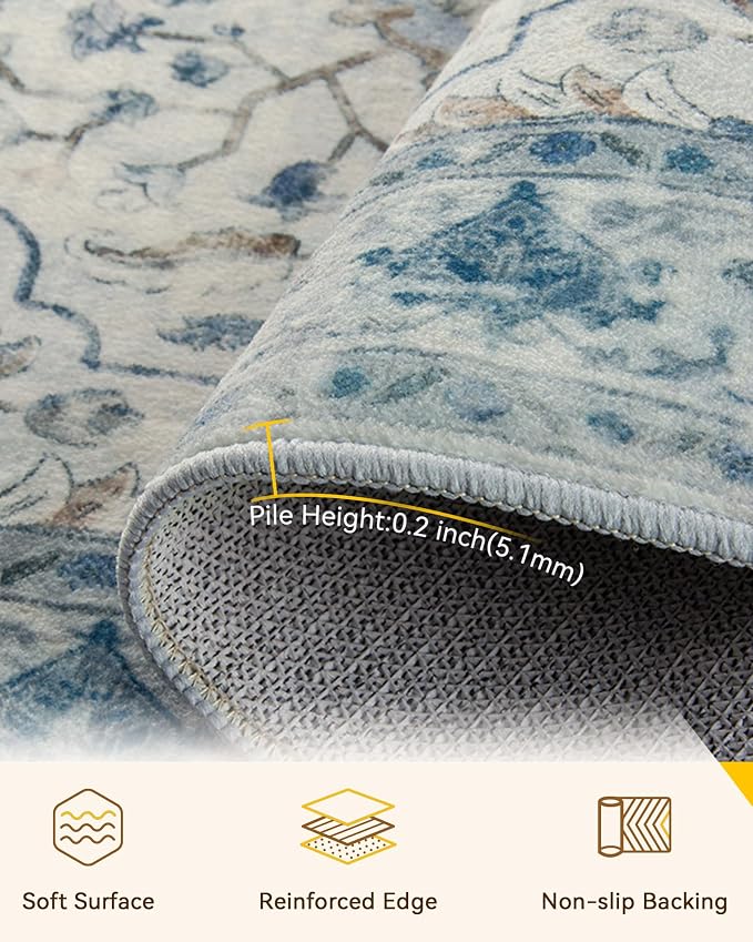 RELEANY Washable Area Rug, Large 10'x12', Water Repellent, Pet Friendly - Image 4
