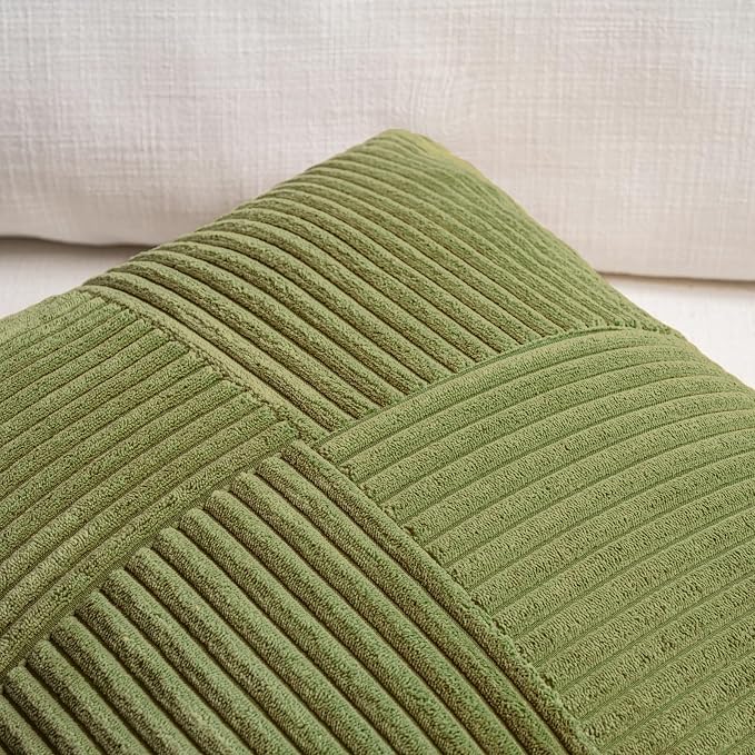 Fancy Homi 2 Packs Moss Green Long Lumbar Decorative Throw Pillow Covers 16x24 - Image 4