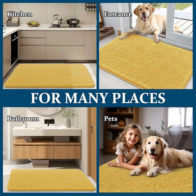 OLANLY Dog Door Mat for Muddy Paws 30x17, Super Absorbent Chenille Mud Mat | - Image 8