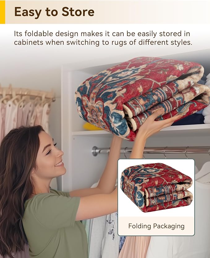 RELEANY Washable Area Rug, Small 2'x4', Water Repellent, Pet Friendly, Vintage - Image 5