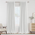 100% Blackout Linen Curtains 112 Inch Long by 52 Inch Wide 2 Panels Set by Guken