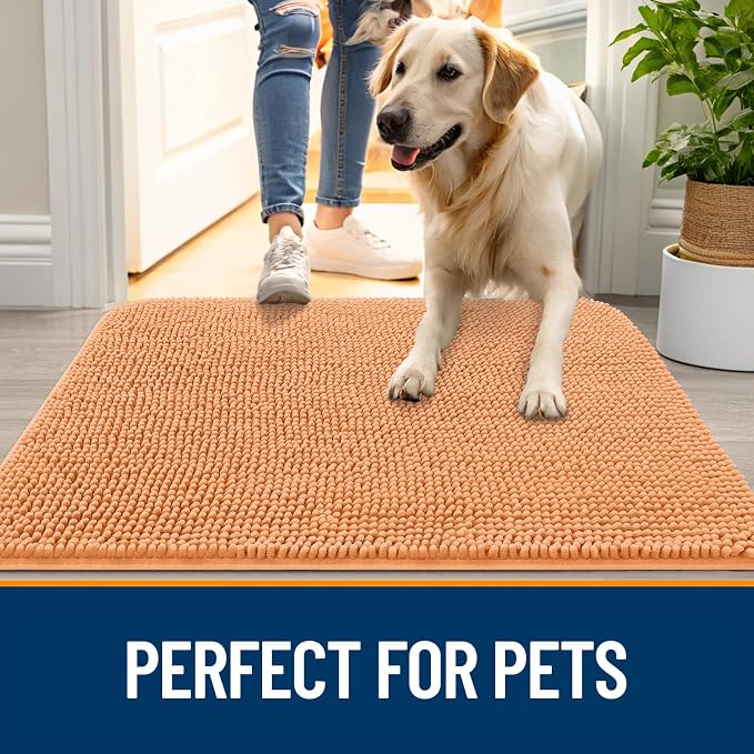 OLANLY Dog Door Mat for Muddy Paws 70x24, Super Absorbent Chenille Mud Mat | - Image 6