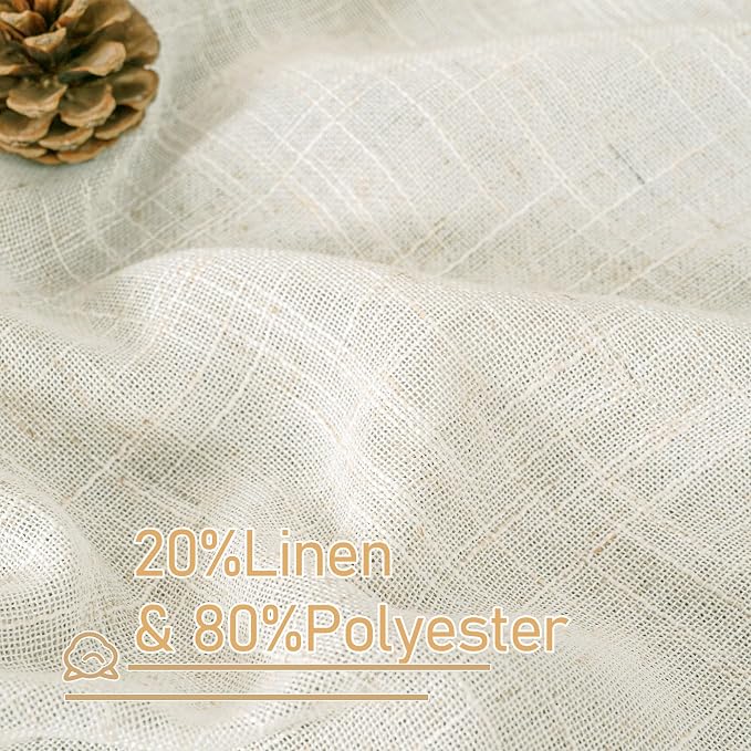 Cream Linen Curtains 63 Inches Long - Image 3