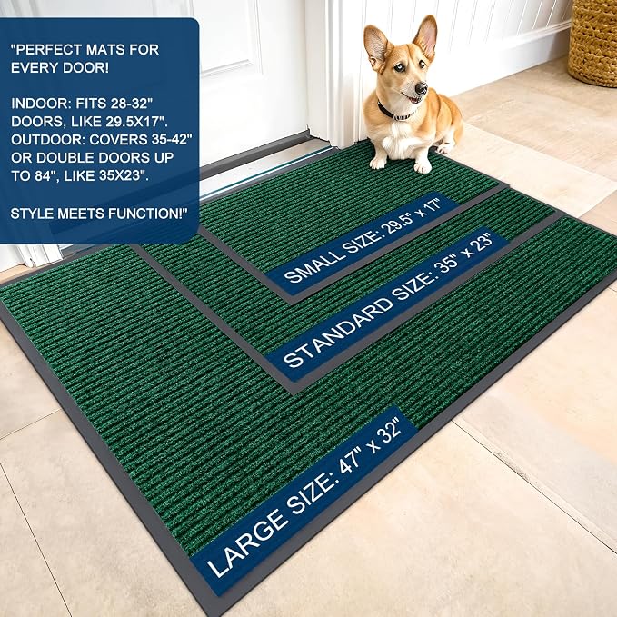 OLANLY Front Door Mat 29.5x17, Waterproof Heavy-Duty Indoor Outdoor Doormat | - Image 2