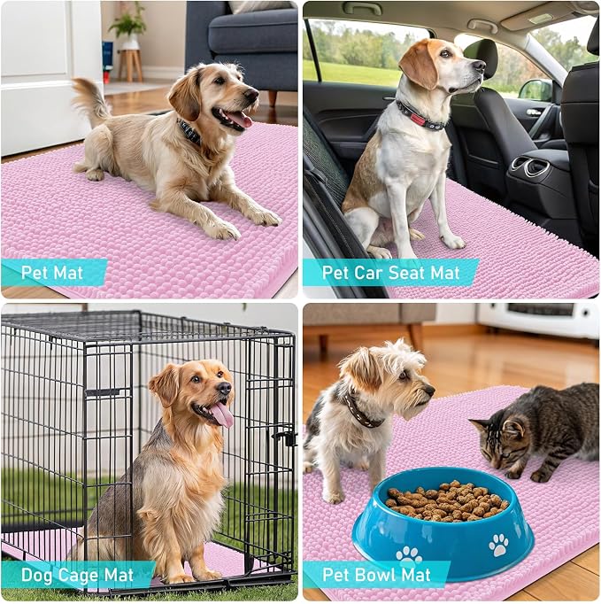 OLANLY Dog Door Mat for Muddy Paws 35x24, Super Absorbent Chenille Mud Mat | - Image 7