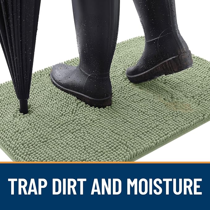 OLANLY Dog Door Mat for Muddy Paws 50x30, Super Absorbent Chenille Mud Mat | - Image 2