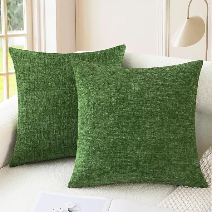 CaliTime Decorative Couch Throw Pillow Covers 22 X 22 Inches Forest Green | by CaliTime