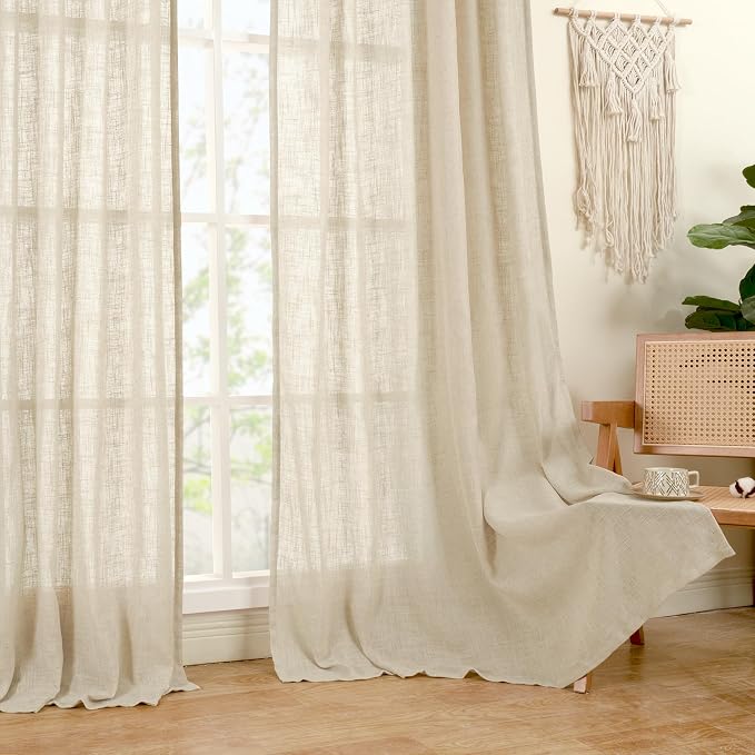 Light Filtering Linen Curtains 84 inches Long - Image 9