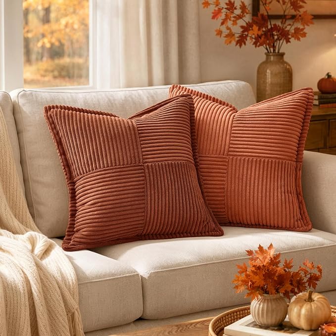 MIULEE Fall Burnt Orange Decorative Throw Pillow Covers - Image 2