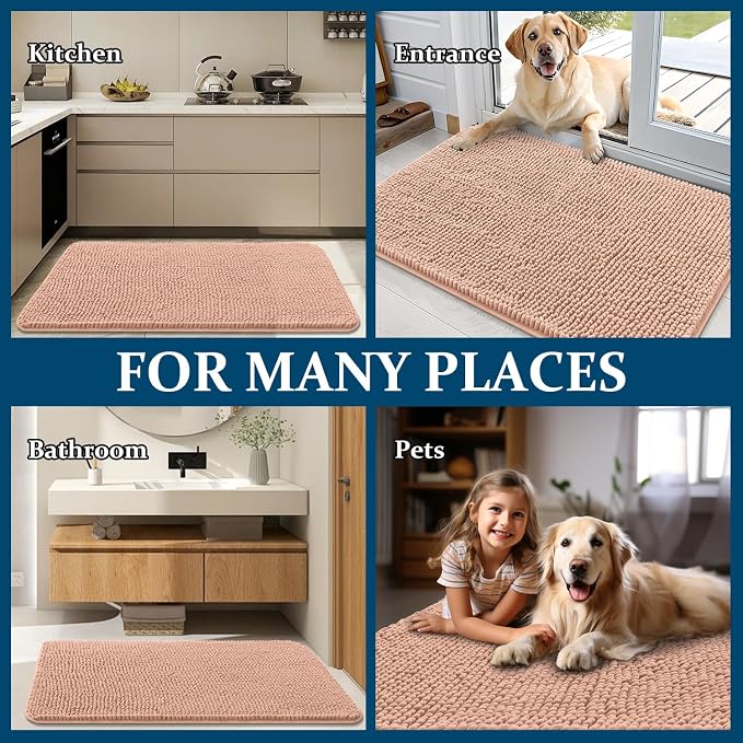 OLANLY Dog Door Mat for Muddy Paws 70x35, Super Absorbent Chenille Mud Mat | - Image 8