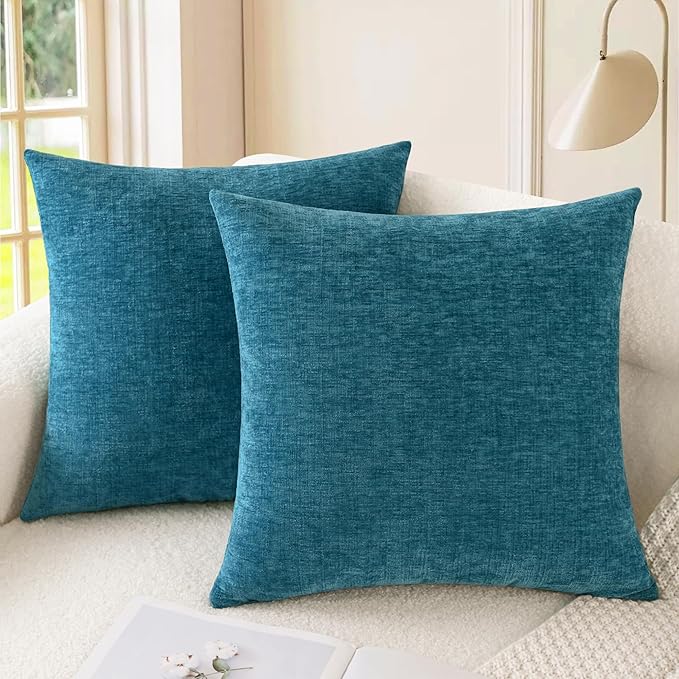 CaliTime Decorative Couch Throw Pillow Covers 22 X 22 Inches Ocean Blue | Pack by CaliTime