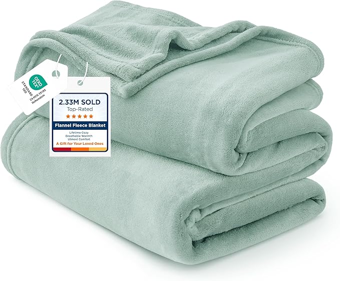 Bedsure GentleSoft Sage Green Fleece Blankets Queen Size by Unknown